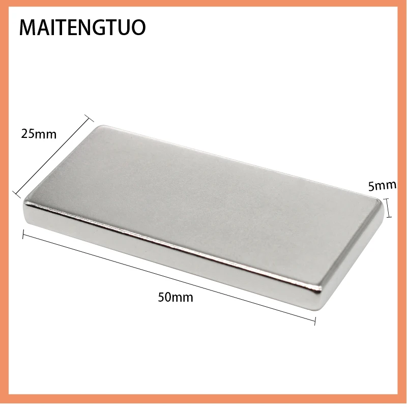 

1/2/3/5/10PCS 50x25x5mm Big Block Rare Earth Magnet N35 Rectangular Strong Neodymium Magnet 50x25x5 Permanent Magnet 50*25*5