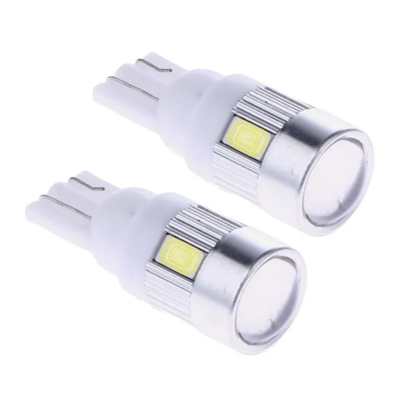 

2 шт., Автомобильные светодиодные лампы T10, 6 SMD, 12 В, 6500 К, W5W