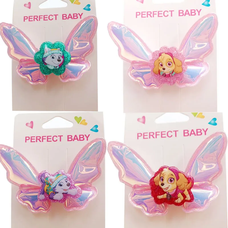 

Paw Patrol Hair Accessories New Hairpin Rainbow PU Angel Color Change Shiny Wings Girl Hairpin Holiday Gift
