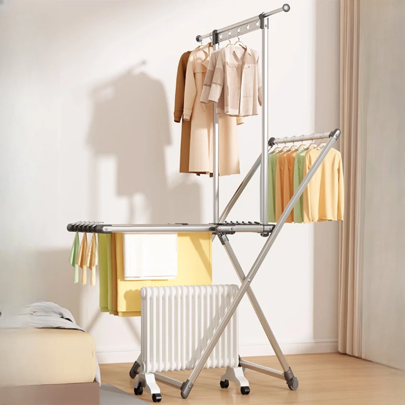 Полки с выдвижными внизками вешалка легкий складной органайзер экономящая