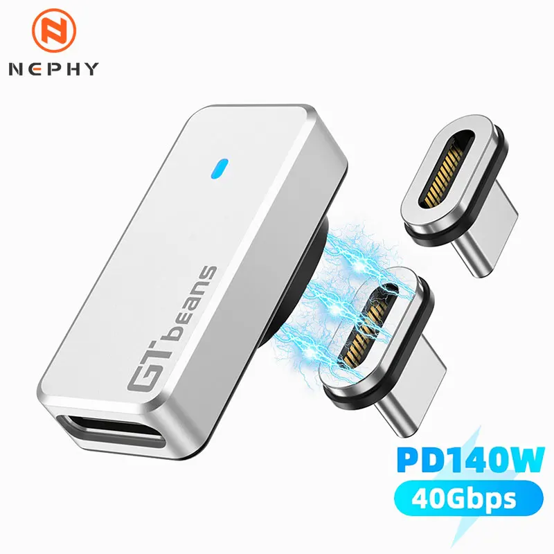 Магнитный адаптер 140 Вт USB C 24 контакта PD быстрая зарядка Тип магнитный