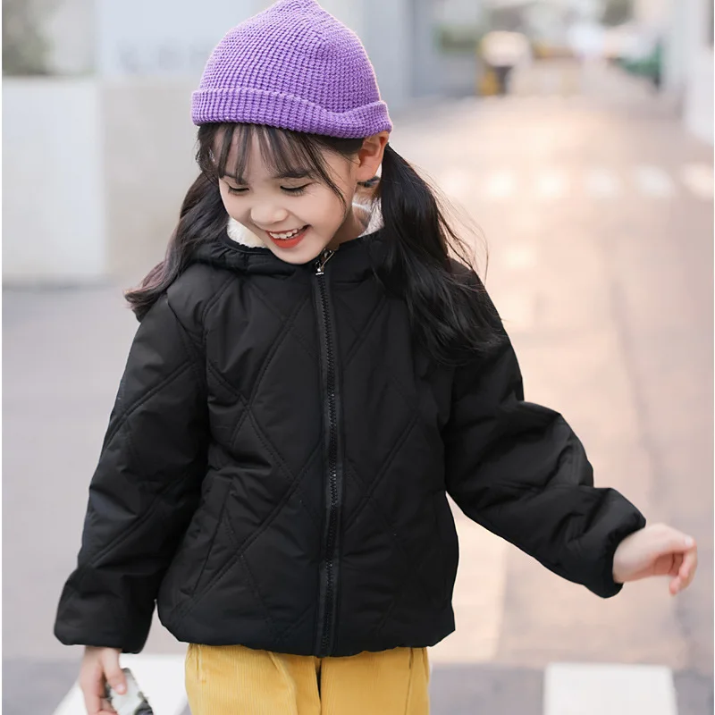 

Girls Down Coat Jacket Cotton Outerwear Windbreak 2023 Plush Thicken Velvet Winter Warm High Quality Children's Clothing