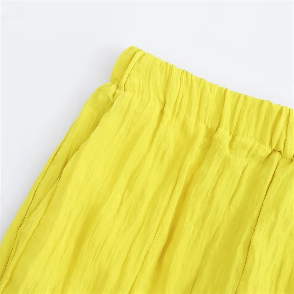 Брюки женские летние универсальные с эластичным поясом и эффектом морщин