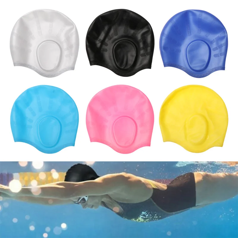 

Adult Unisex High Quality Silicone Ear Protection Swimming Caps Waterproof Swimming Caps Long Hair Swimming Accessories