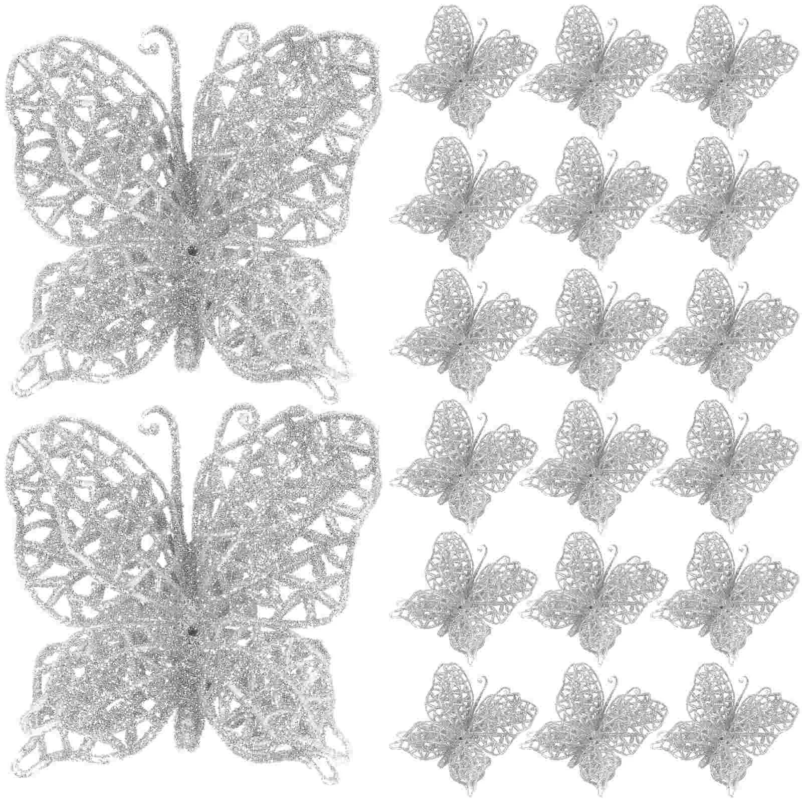 

24 Pcs Christmas Gold Butterfly Decorative Tree Ornaments DIY Butterflies Hollow Wreath For Wreaths