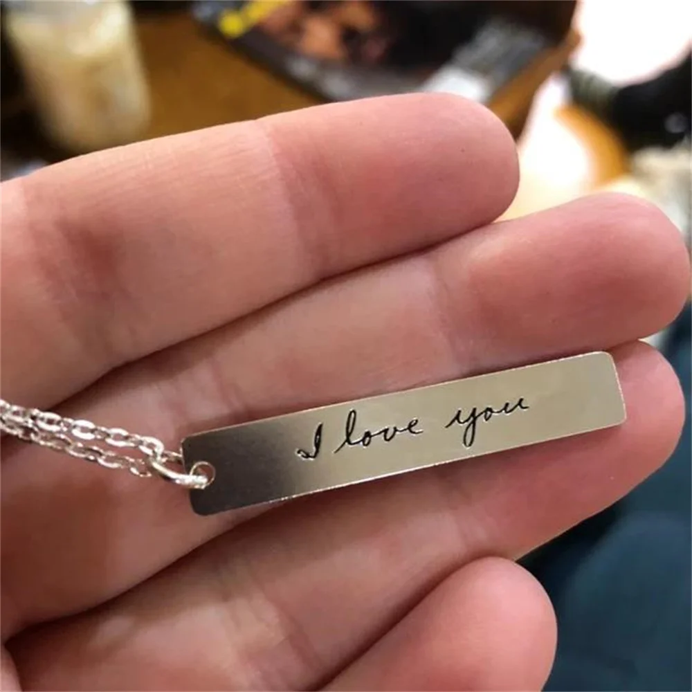 Ожерелье с выгравированным рукописным текстом на заказ