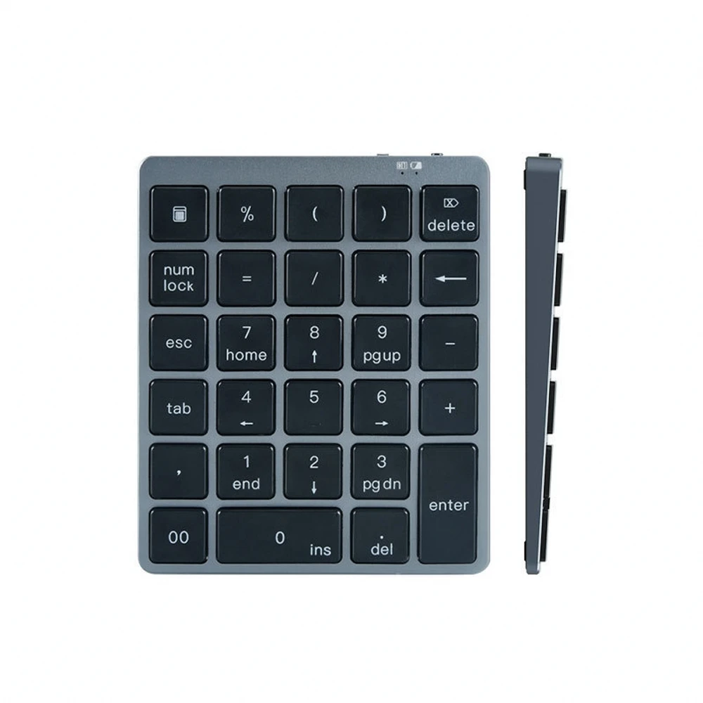 

Numeric Keypad Wireless Digital Keyboard BT Aluminium Alloy With Two USB 2.0 Ports For IOS/Android/Windows Laptop Computer Phone