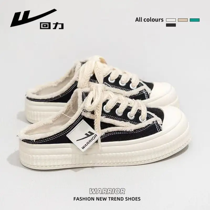 

Warrior Genuine Casual Shoes Half Slippers Outdoor Dress Paris Fashion Show Women'S Exquisite Slippers 2023 Fashion Style