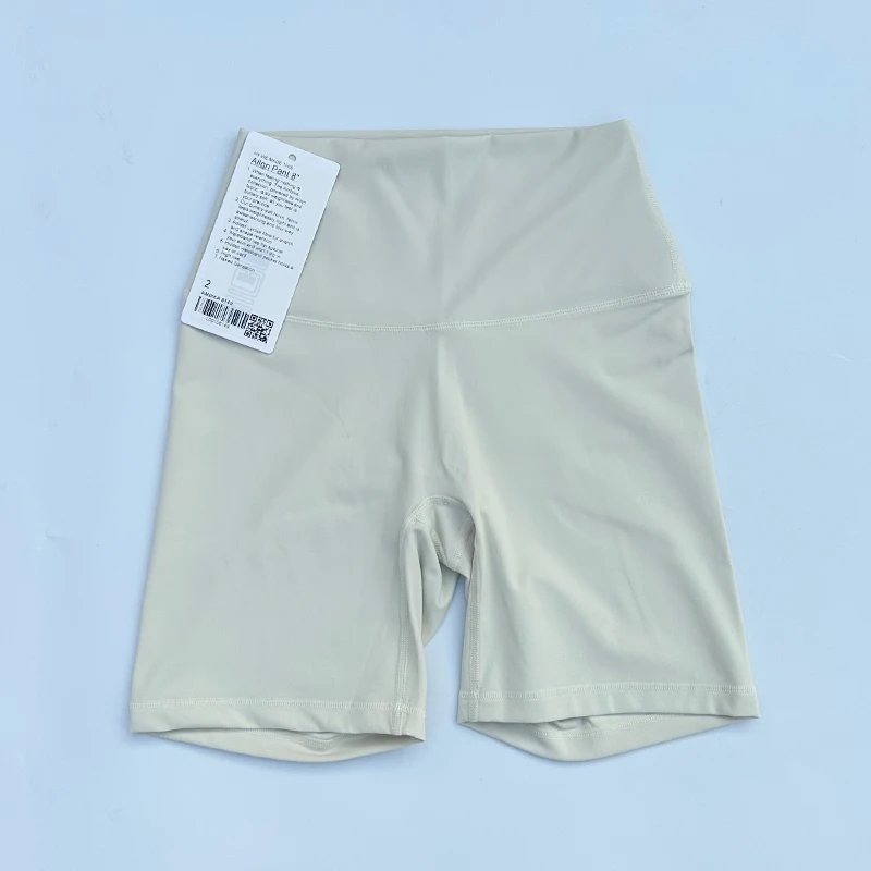 Women-lulu Sports Shorts High Waist Yoga Shorts Slim Fit Butt Lift Gym Running High Elastic Nylon Shorts