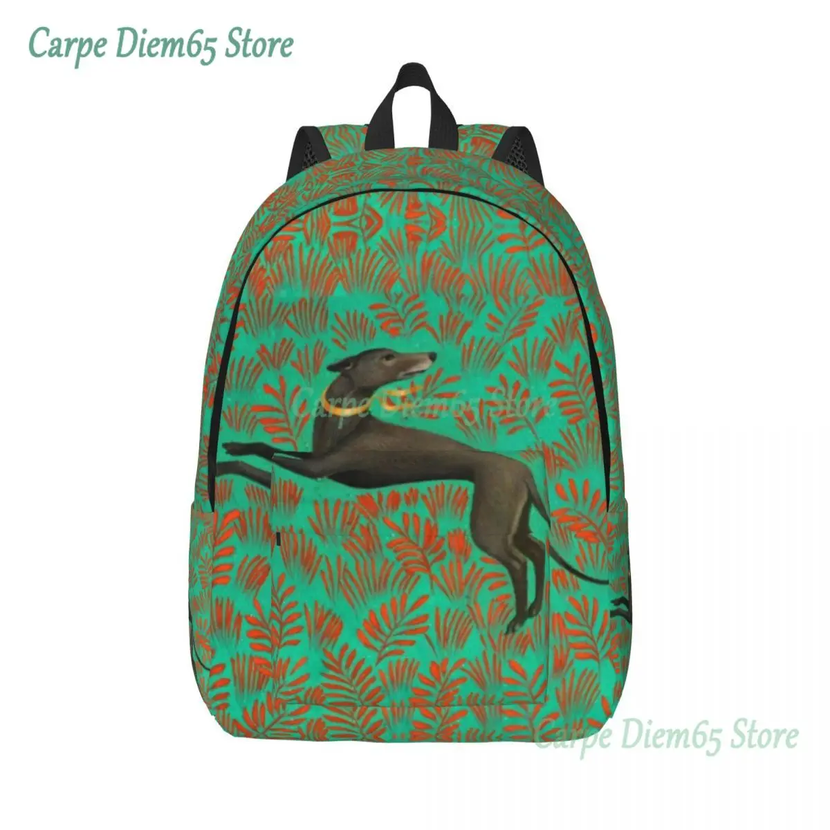 

Холщовые рюкзаки для мальчиков и девочек Sihthound Greyhound с изображением цветов, сумки для путешествий с собаками и животными для колледжа, сумка для книг, подходит для 15-дюймового ноутбука