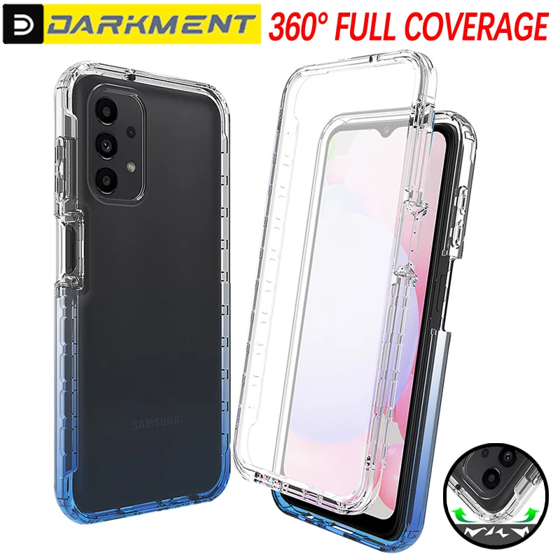 

Shockproof Gradient Clear Case For Samsung Galaxy A13 A23 A33 A53 A73 A22 S23 S22 Ultra Plus Double Sided Protective Phone Cover