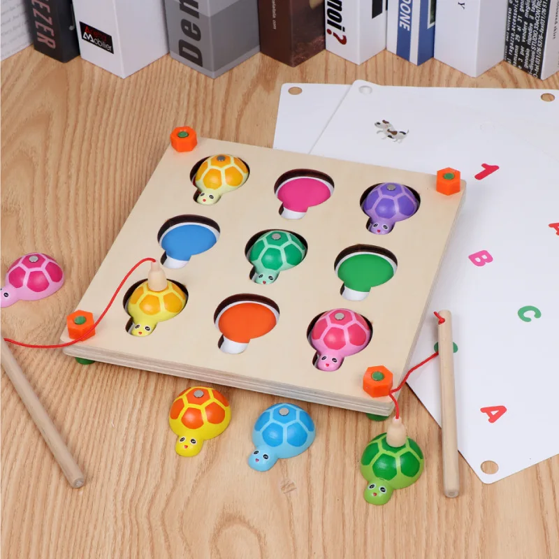 

NEW kids Memory Game & Fishing Game 2 In 1 Montessori Wooden Toys Preschool Children Family Party Interactive Toy Gifts Children