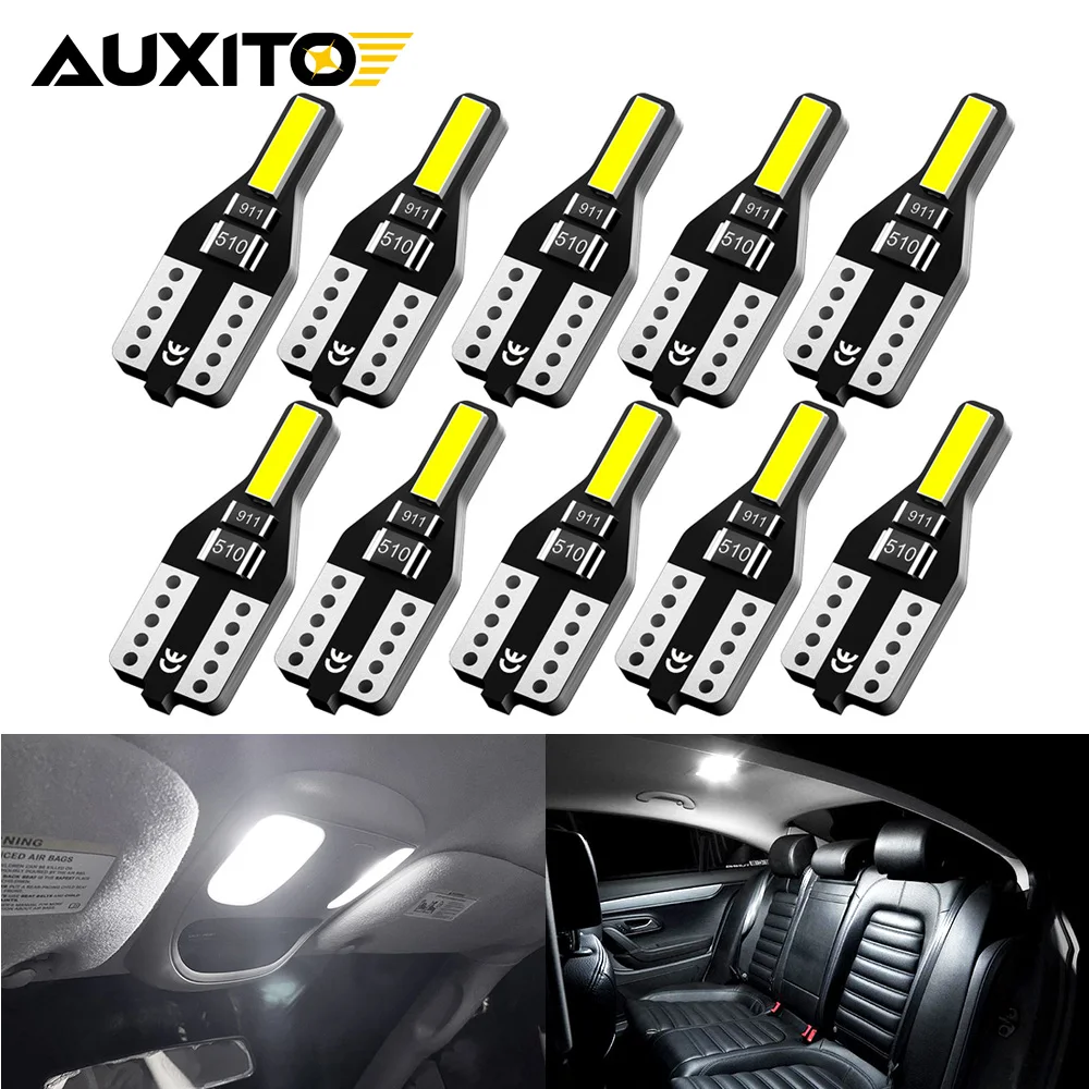 

AUXITO 10 Шт. T10 LED W5W 7020 SMD 168 194 2825 Лампы Для Внутреннего Освещения Автомобиля 12 В 6000 К Белый Универсальный Ку...
