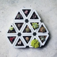 silicone molds for pots triangle concrete plaster mold potting succulents plants cement planter mould flower home decorate tool