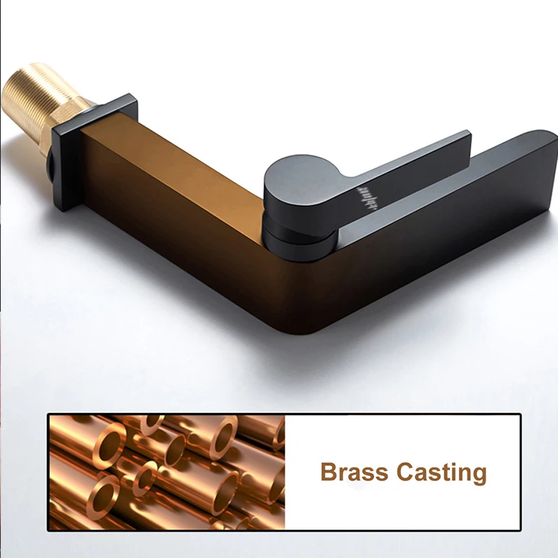 Хромированный смеситель Водопад для ванной комнаты кран раковины с начесом