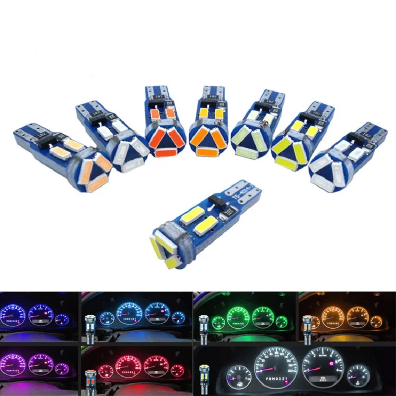 

286 x T5 W1.2W 73 74 4014 светодиодные лампы для приборной панели с клиновидным цоколем, автомобильный предупреждающий индикатор, лампочка для приборной панели, супер яркая