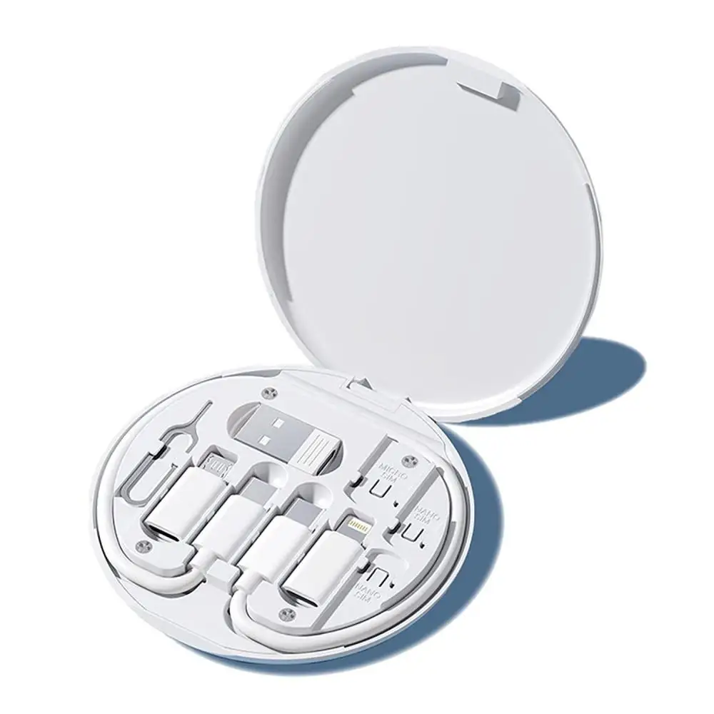 

Multifunctional 60W Type C Data Cable Set Fast Charge for iPhone Xiaomi Chargers Storage Box Card Pin Travel Box Phone Holder