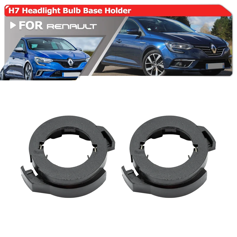 

2x H7 Led HID Headlight Bulbs Base Adapters Holders Retainers Socket For Renault Megane IV MK4 2016-2023 Headlamp Clip Brackets