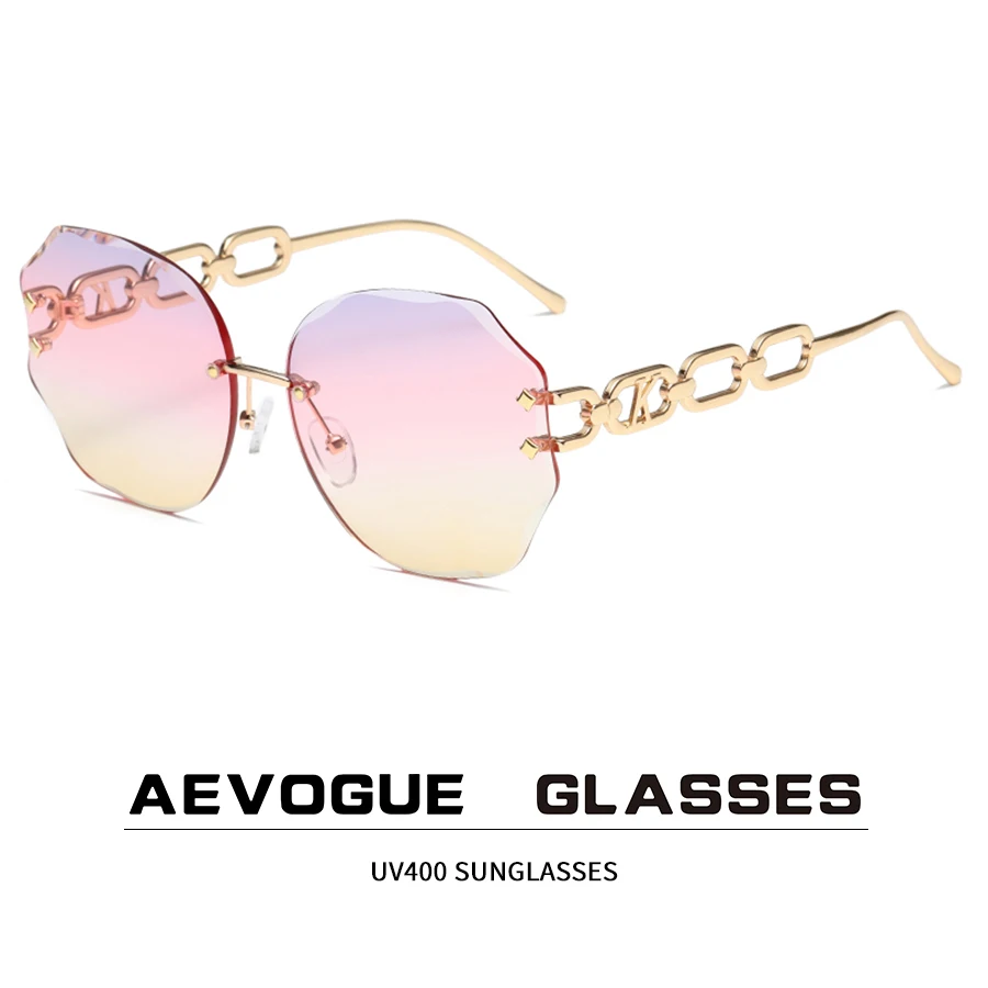 

Солнечные очки AEVOGUE AE1355 женские, солнцезащитные аксессуары без оправы, с защитой от ультрафиолета