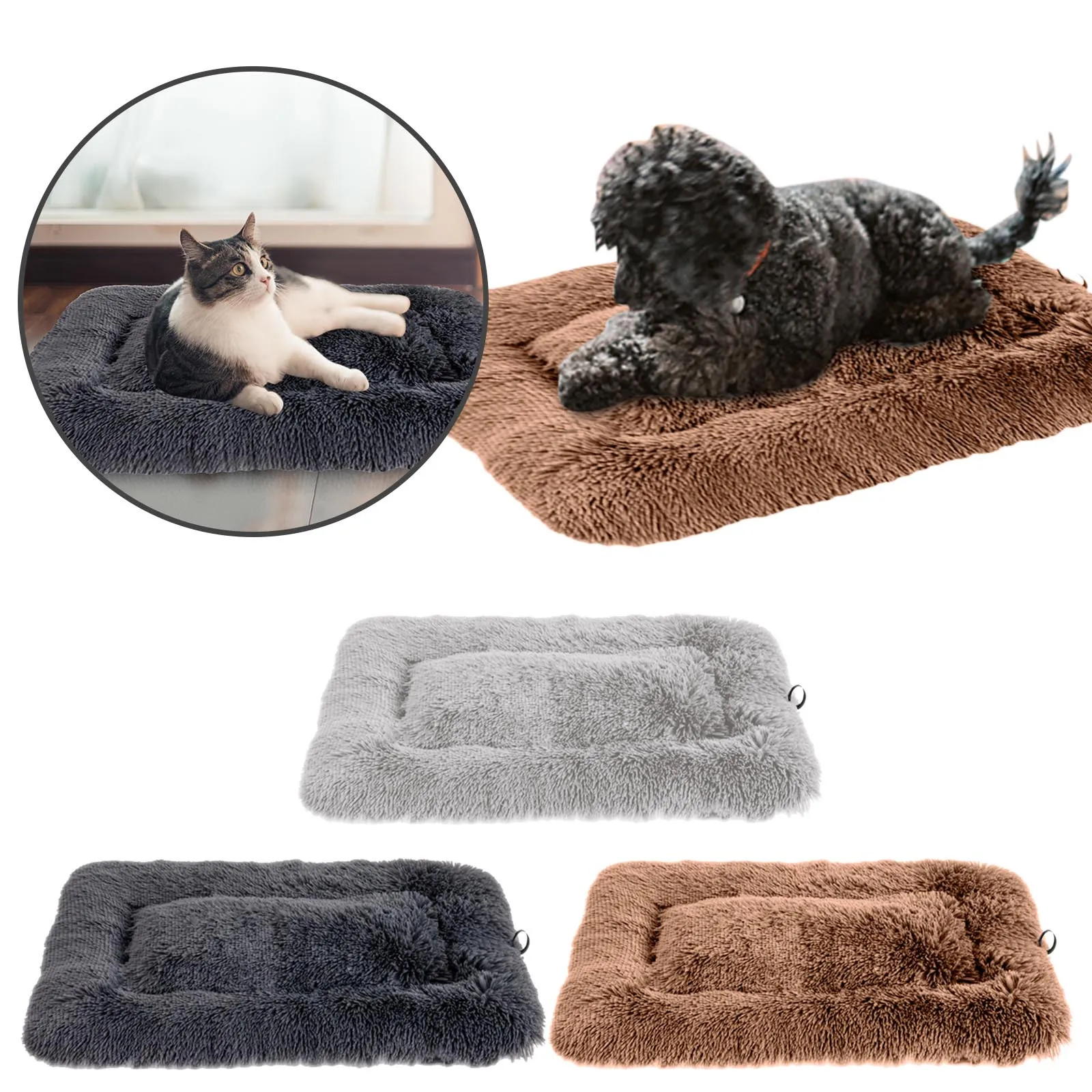 

Washable Dog Crate Mattress Calming Fluffy Anxiety Dog Beds Deluxe Plush Dog Mat With Slip Bottom Small Dog Bed