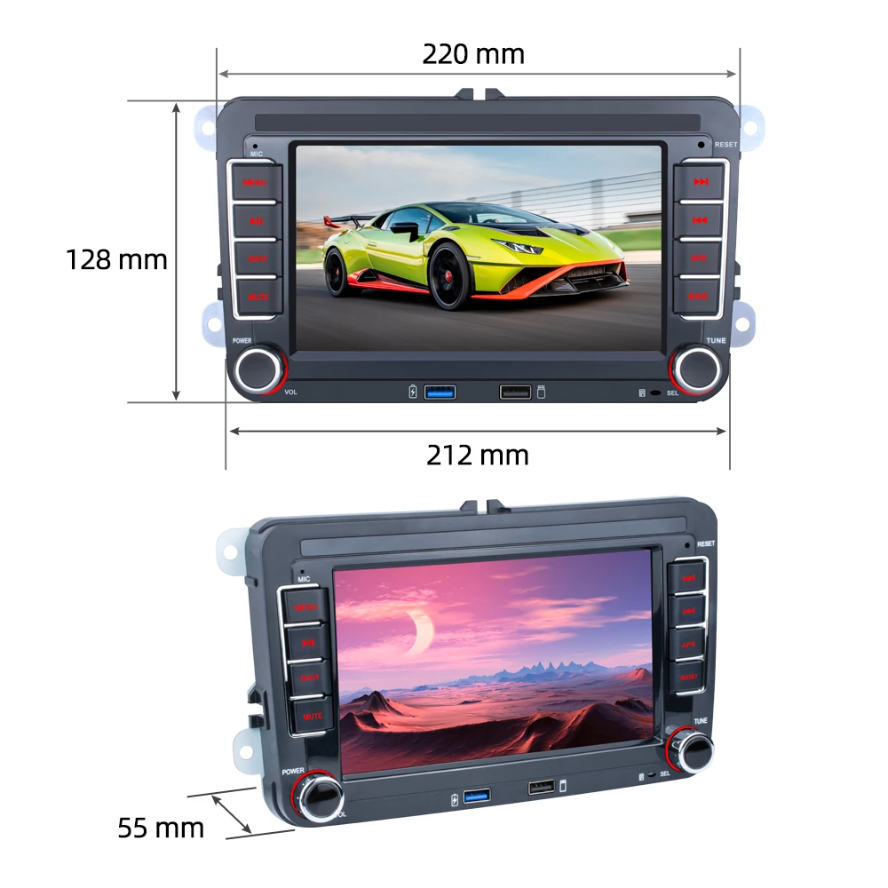 Автомагнитола 2 Din, 7 дюймов, Android 12, мультимедийный плеер с сенсорным экраном для Volkswagen, GPS, Wi-Fi, FM, Bluetooth, 4G, Авторадио Carplay (art.: 3920c756bb8bf) - 3920c756bb8bf
