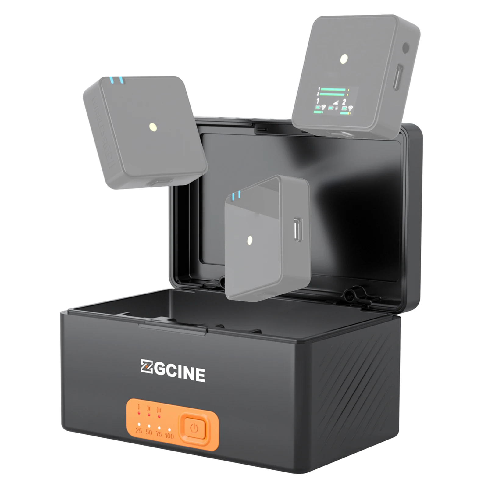 

Чехол ZGCINE PS-R30pro для беспроводного микрофона, зарядный чехол для R-ODE Wireless GO I/ GO II, микрофон с 3 слотами, USB-C PD, быстрая зарядка