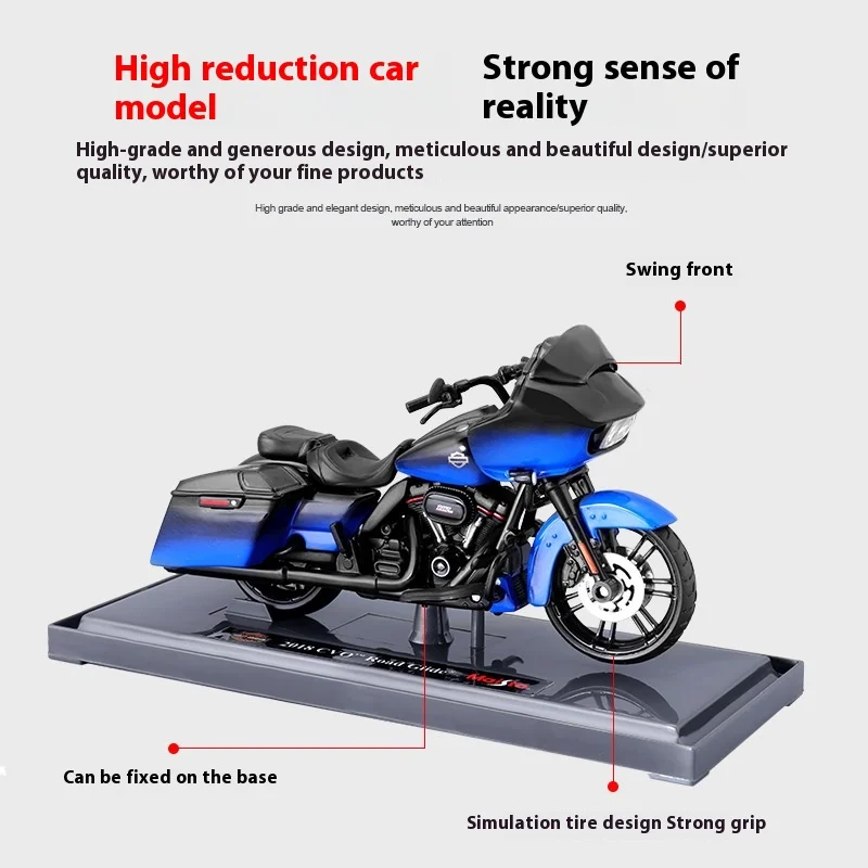 Maisto 1:18 Harley 2018CVO Прорывной успех Большая весна Полноразмерная имитация сплава