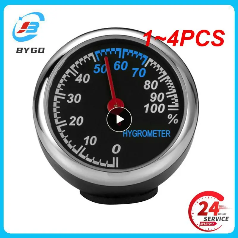 

1-4 шт., автомобильные цифровые мини-часы, термометр, гигрометр