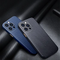 luxury leather case for iphone 13 12 11 pro carbon fiber texture leather case for iphone xr xs max ultra slim protective cover