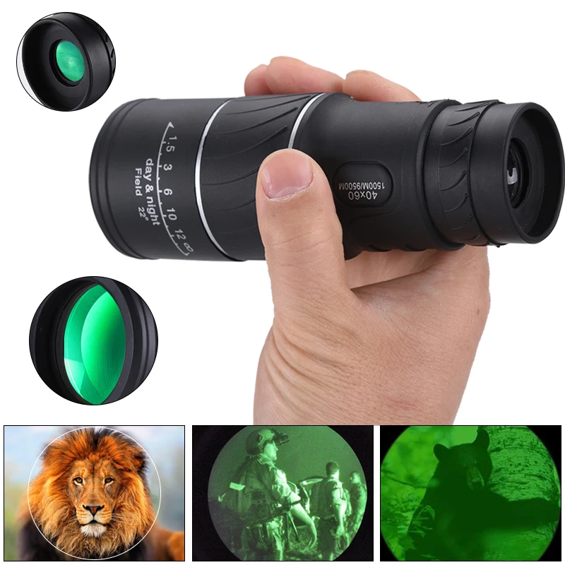 40x60 HD портативный телескоп Профессиональный монокулярный зум Ночная охота