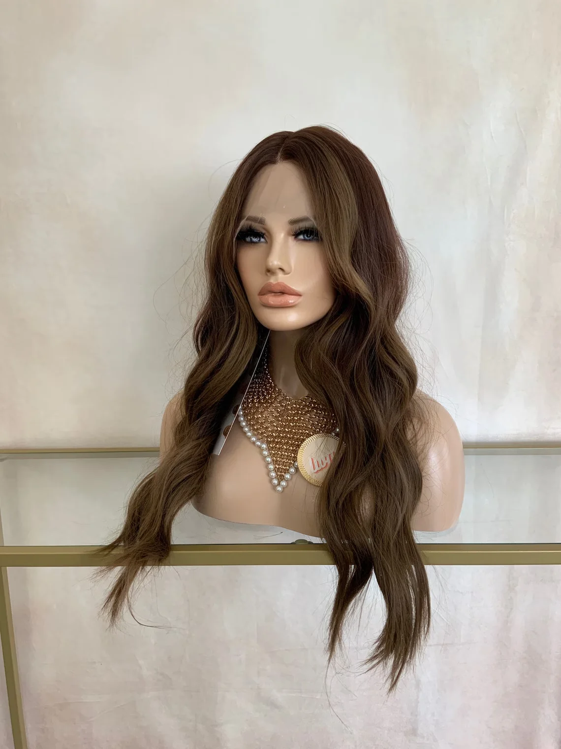 Длинный хайлайтер Омбре Коричневые Мягкие 28-дюймовые волнистые 5x5 шелковые