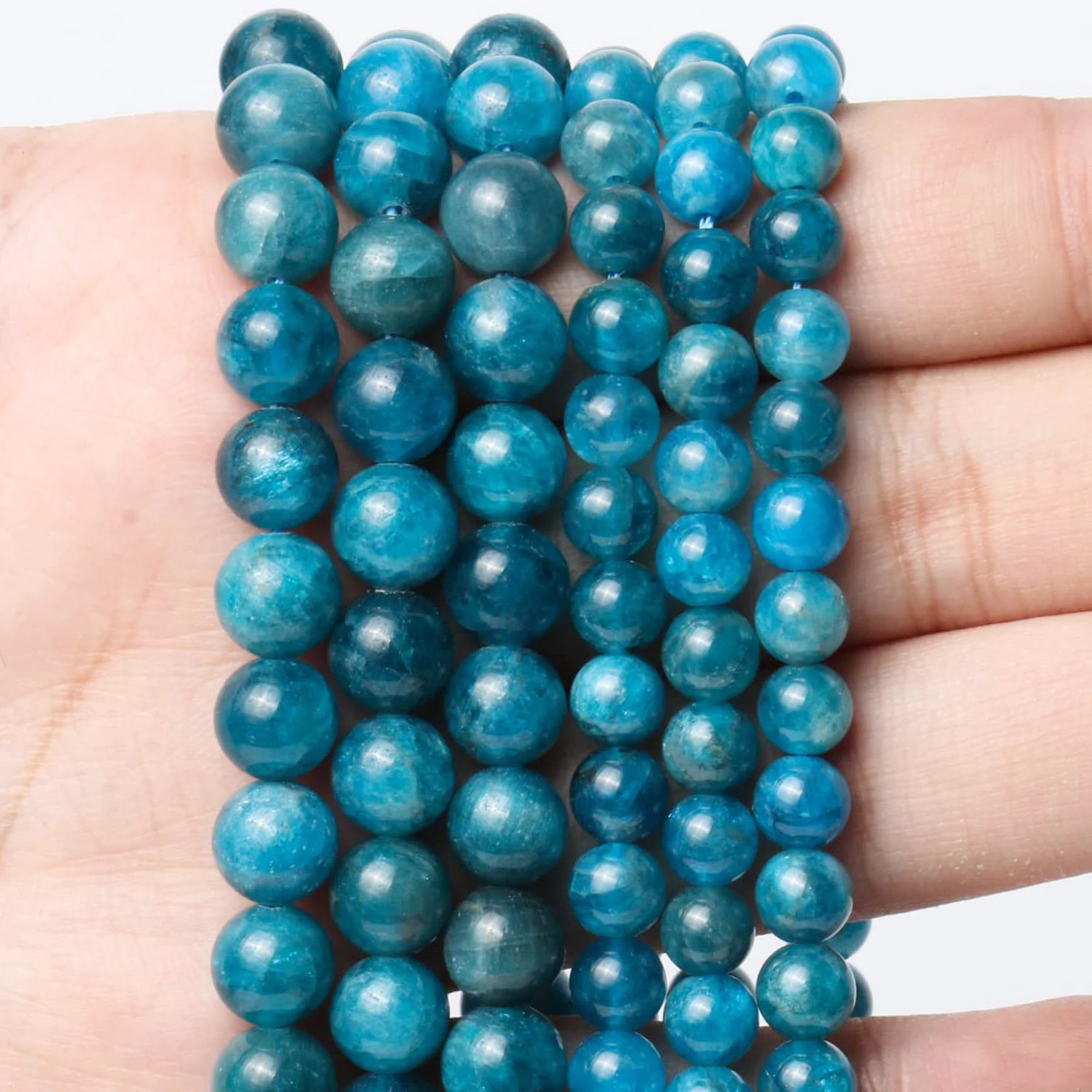 6 мм 8 AAA + бусины из натурального апатита круглые аксессуары для бисероплетения