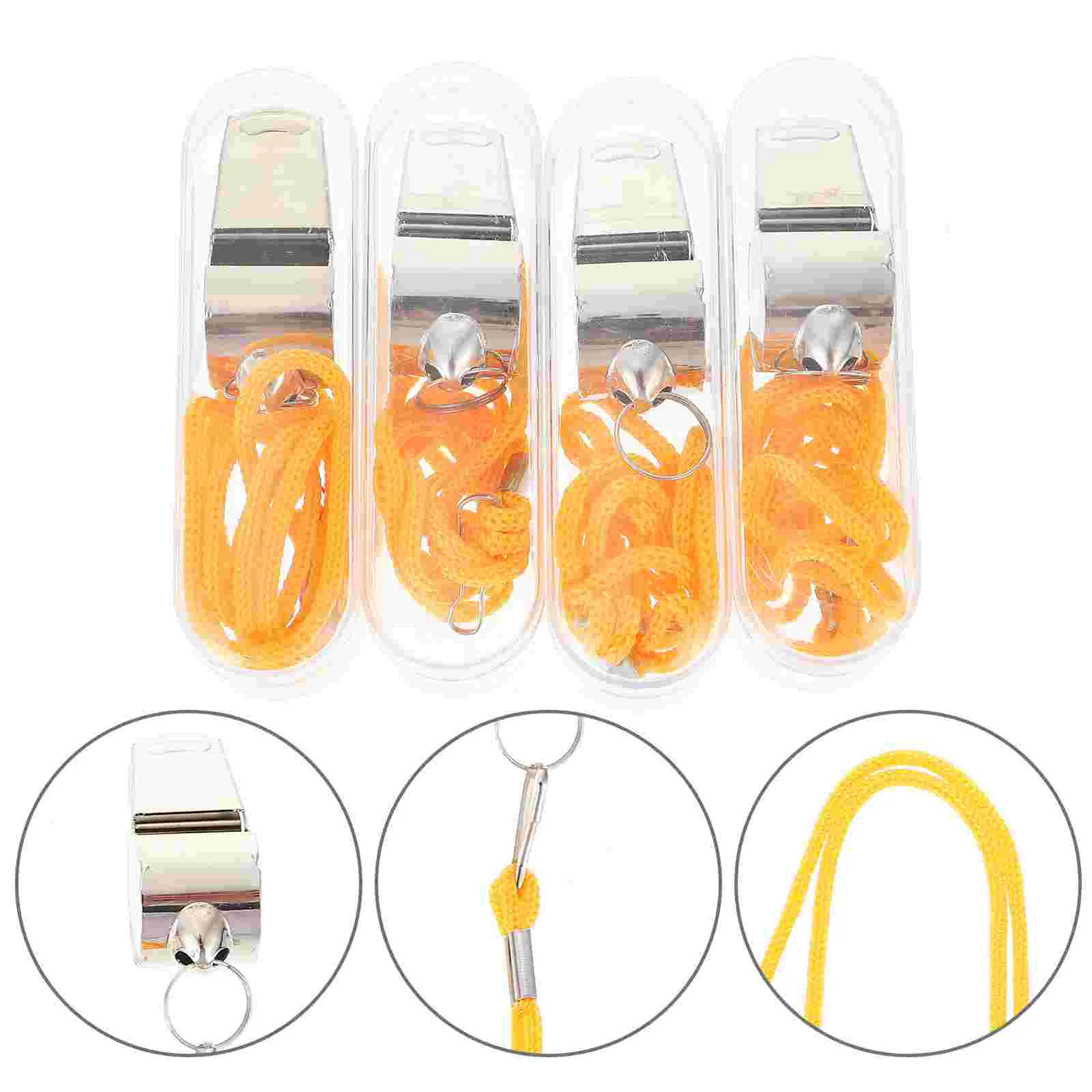 

4Pcs Referee Whistle Metal Whistle Whistle Pendant for Match Football Outdoor Sports