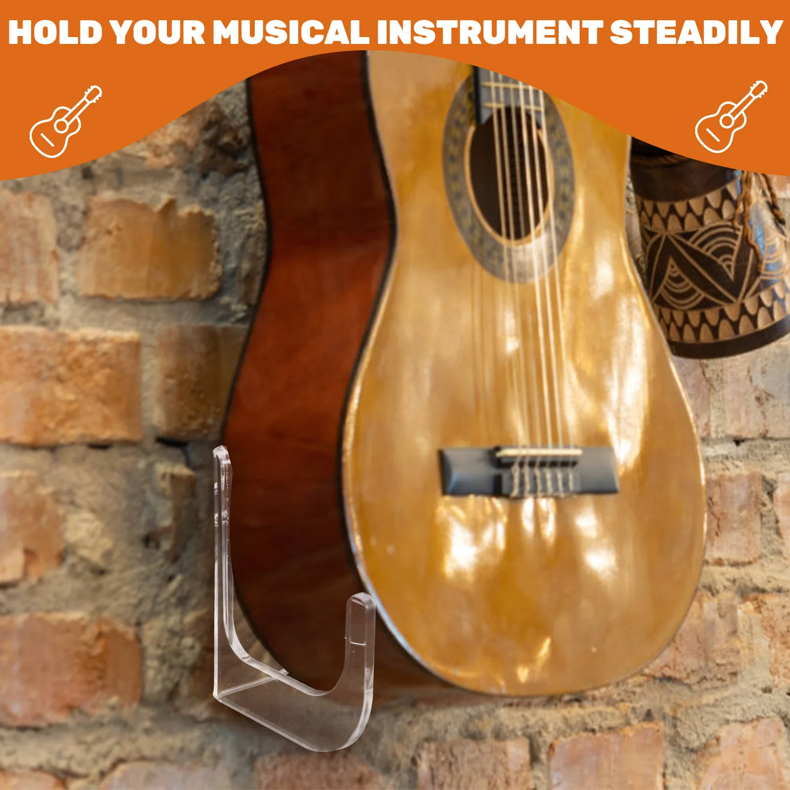 Настенный держатель для бас-гитары вешалка крепления крючок укулеле акриловая