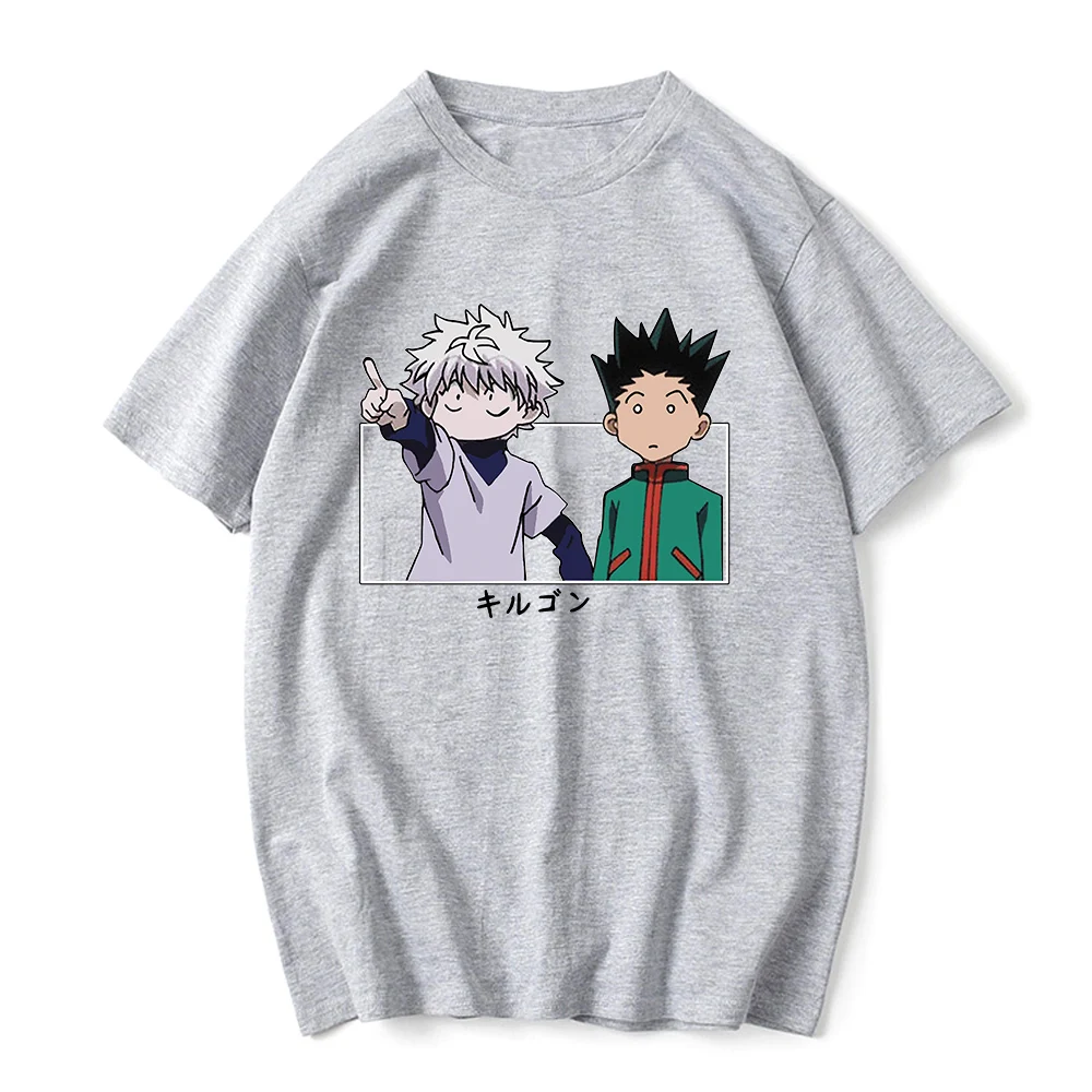 Футболка Killua рубашки 100% хлопок футболка с графическим рисунком корейские модные