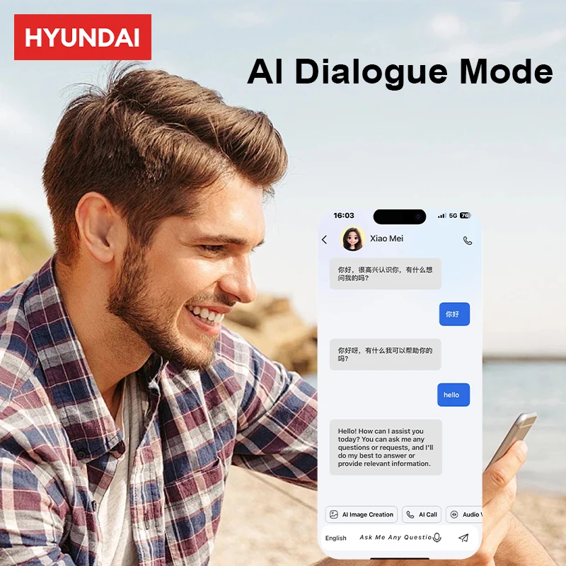 Фото HYUNDAI HY-C8 AI Умные очки Интеллектуальный перевод Беспроводные Bluetooth-очки Гарнитура для синхронного перевода в реальном времени №5