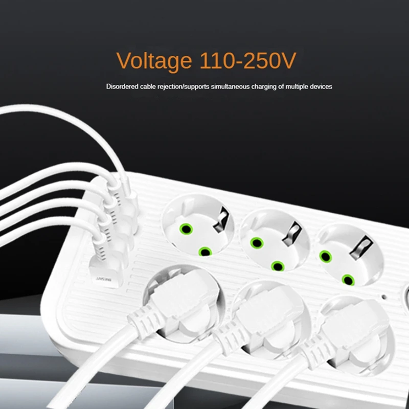 Розетка-удлинитель с несколькими элементами питания 6 розеток 2500 вт