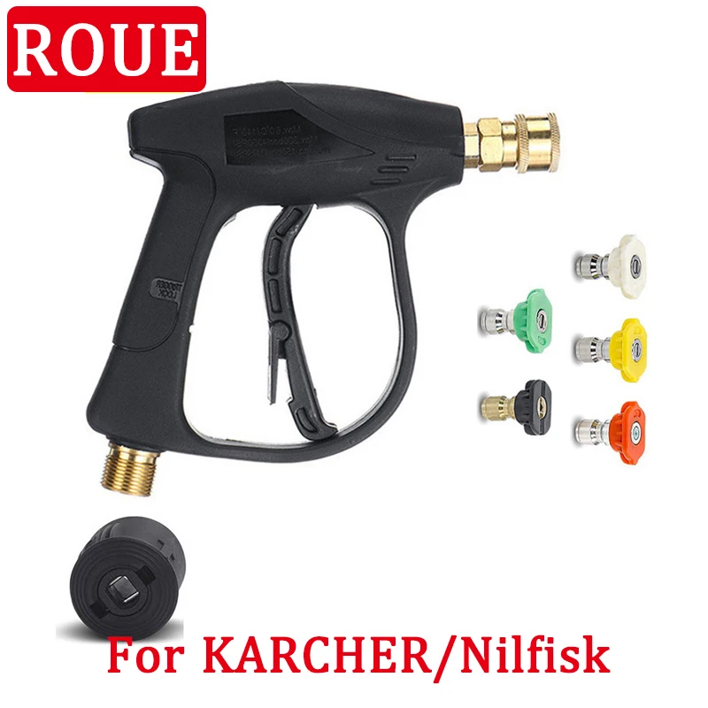 

For Karcher k2K3K4K5K6k7 Nilfisk High Pressure Cleaner Car Wash Tool Jet Spray Gun Nozzle M22 14MM Hose Connector Accessories