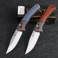 benchmade 10580 tactical folding knife wooden handle 9cr18mov blade outdoor defense wilderness survival pocket knives