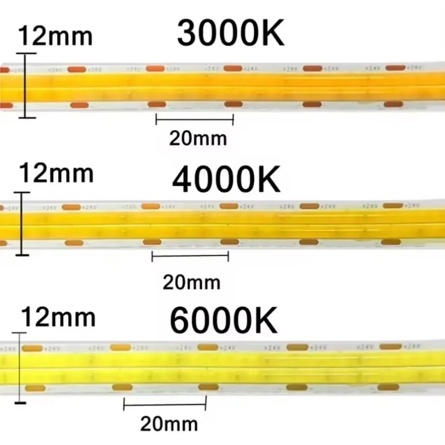 Гибкая двухрядная Светодиодная лента с COB матрицей 600 светодиодов на метр