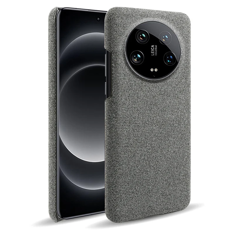 Чехол для Xiaomi 14 Ultra жесткий противоскользящий ультратонкий тканый текстильный