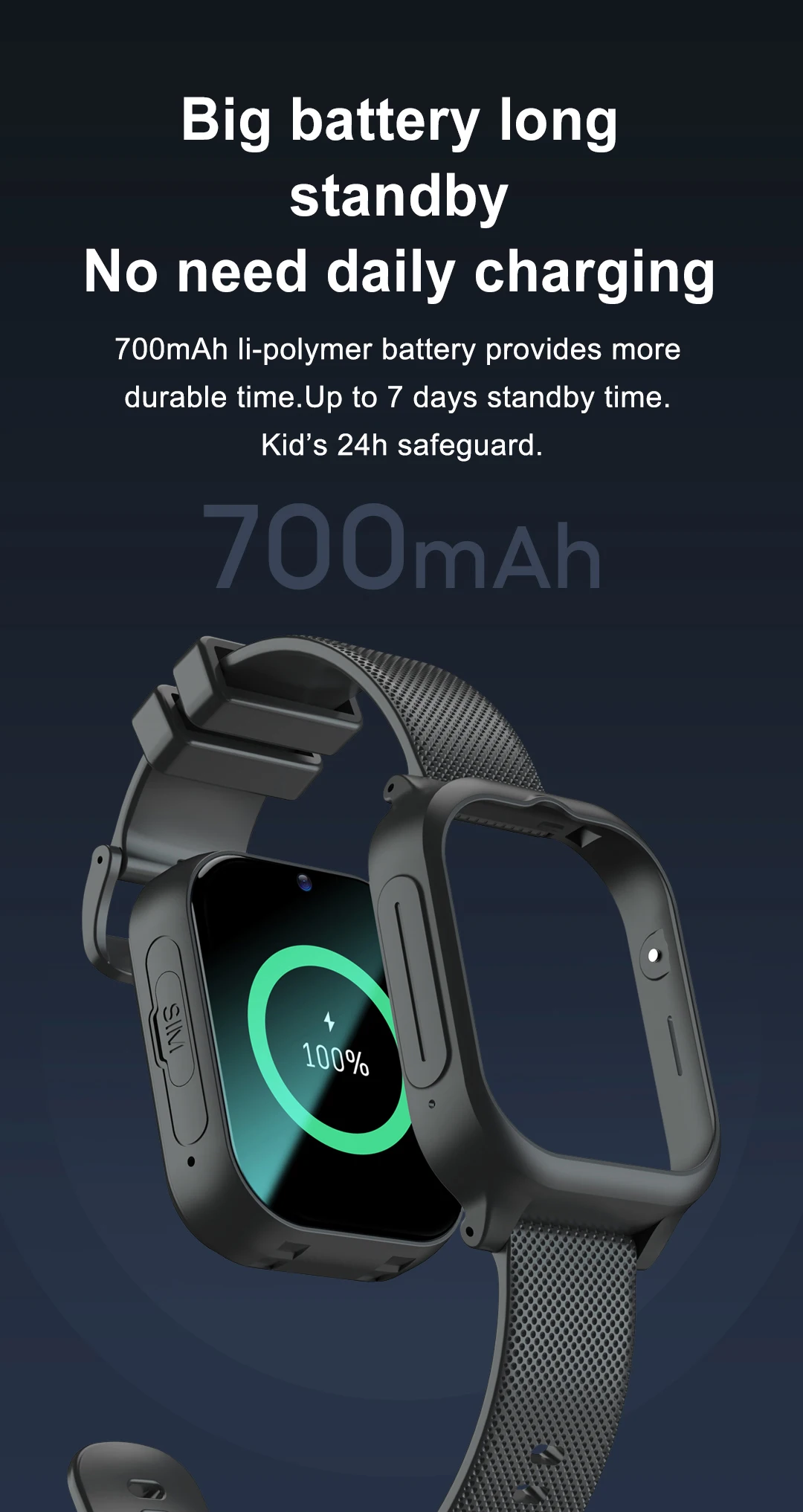 Фото K26 Детские умные часы для детей, GPS-позиционирование, 4G, SIM-карта, SOS, телефонный звонок, водостойкий голосовой видеомониторинг, 5 дней, HD-камера №5