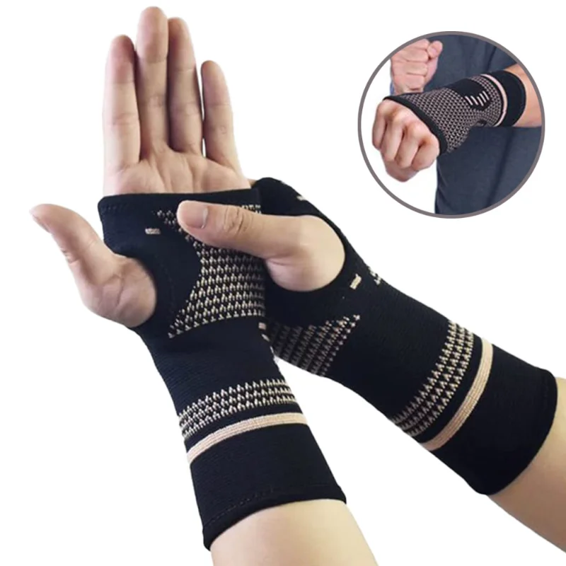 

1pcs Compression Wrist Brace with Pressure Belt Sport Protection Wristband Knitting Pressurized Wrist Palm Brace Bandage Support