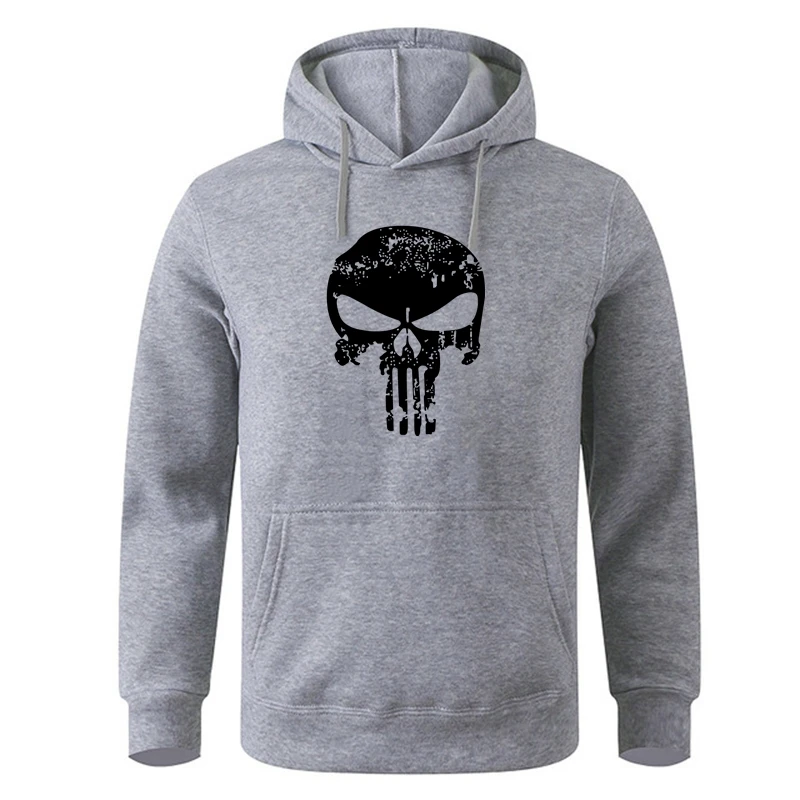 

Skull Printing Hoodies man Cotton Streetwear Loose Oversize Hooded Fashion Soft Couple Pullover