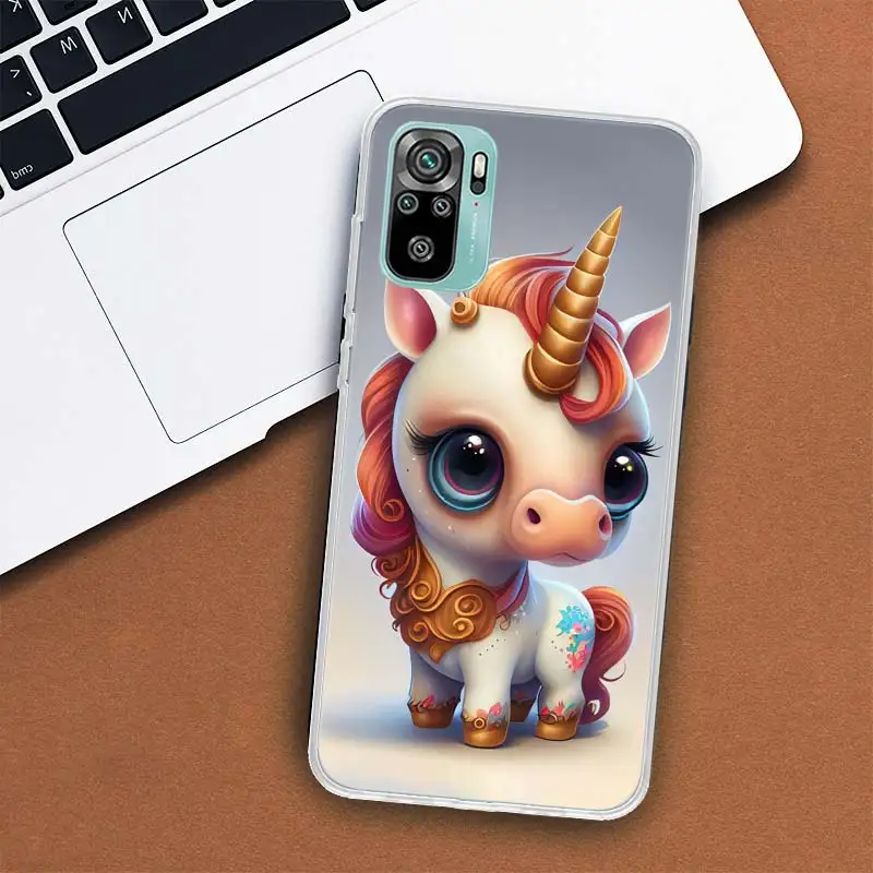 Милый детский чехол для телефона с единорогом Xiaomi Redmi Note 13 Pro Plus 5G Cover 12 12C 10X 10C 10A 9 10