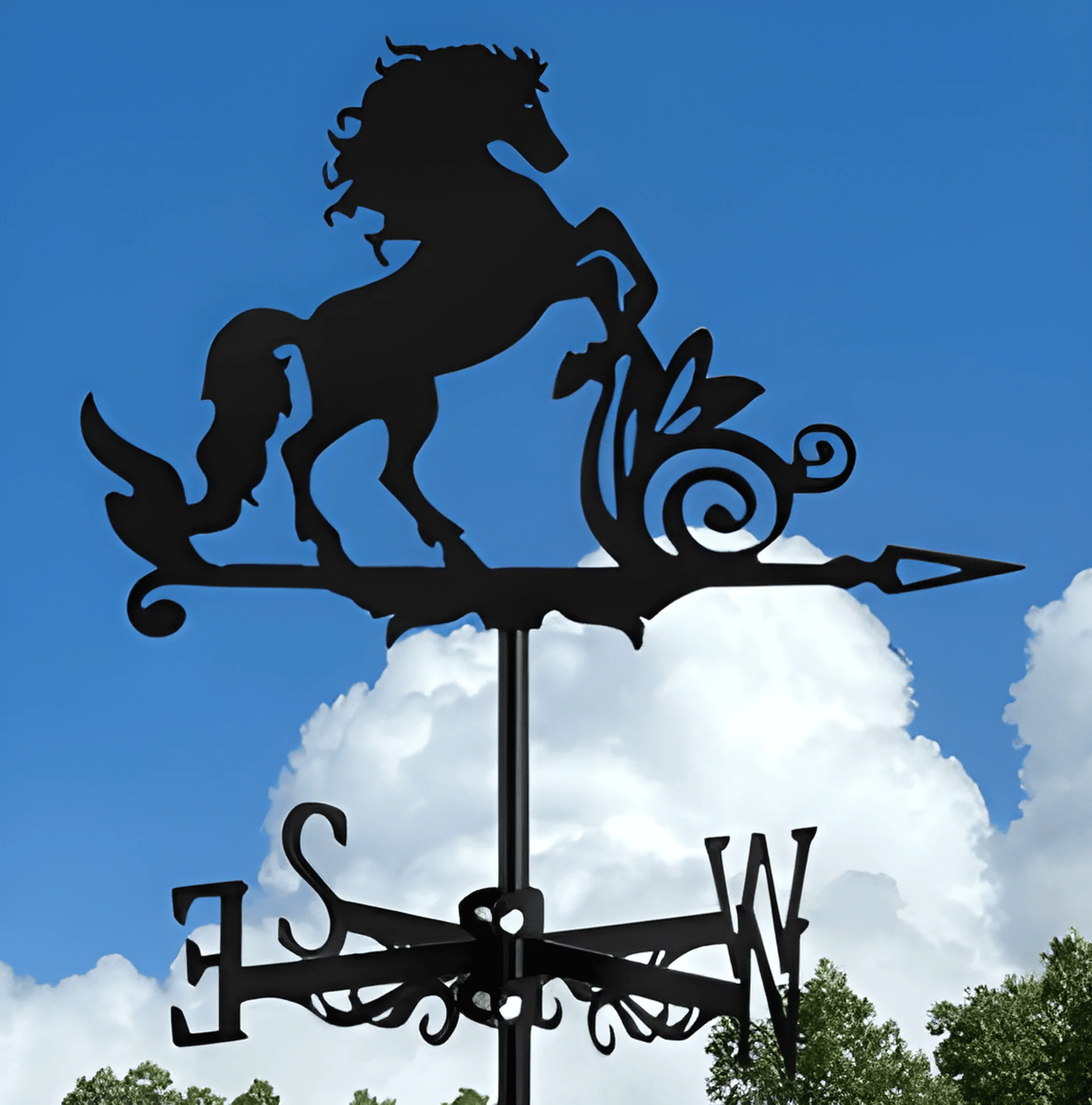 

Железный черный конь флюгер