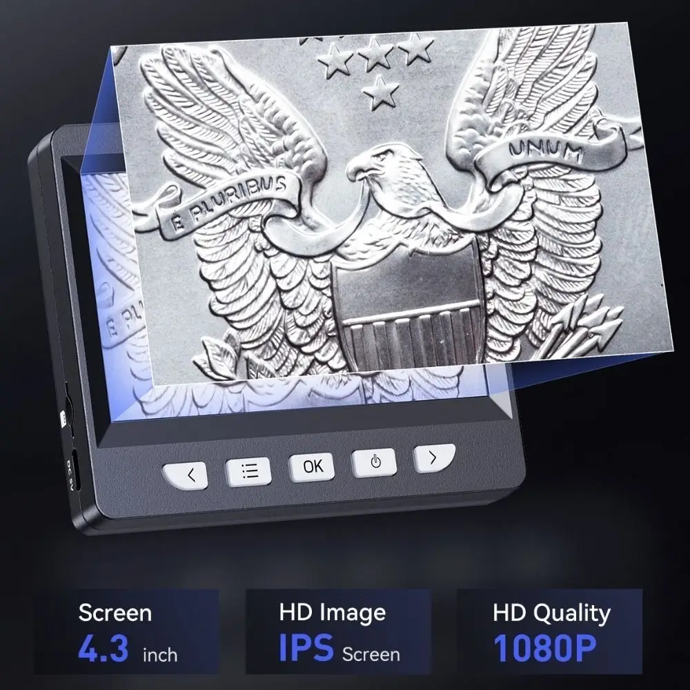 Профессиональный цифровой микроскоп 4 3 дюйма 50-2000x1080 мАч для пайки ремонт