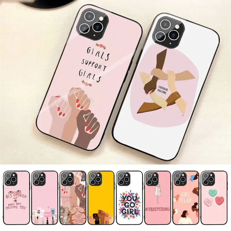 

Pink Feminist Feminism Phone Case For Iphone 7 8 Plus X Xr Xs 11 12 13 Se2020 Mini 14 Pro Max Tempered Glass Fundas