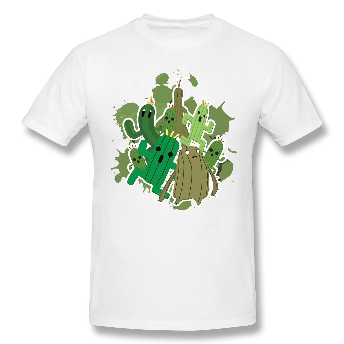 Men Clothing Final Fantasy Role playing video game series T-Shirt Cactuar Fashion Short Sleeve