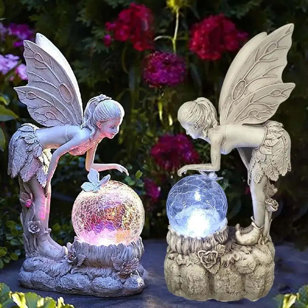 

Solar Garden Light LED Landscape Lamp Crystal Ball Fairy Ornament Yard Flower Waterproof Walkways Backyard Decor Lawn N6X6
